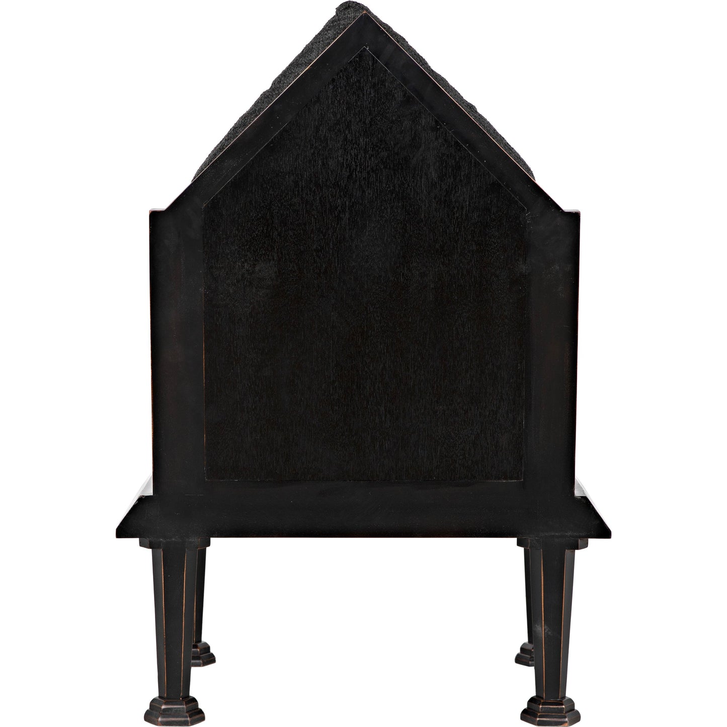 007 SI-1956999 | Additional Silo | Resurrection Chair by Noir in hand rubbed black. Made from mahogany and grey fabric in a traditional style.