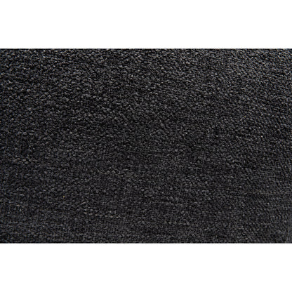 Resurrection Chair by Noir in hand rubbed black. Made from mahogany and grey fabric in a traditional style.
