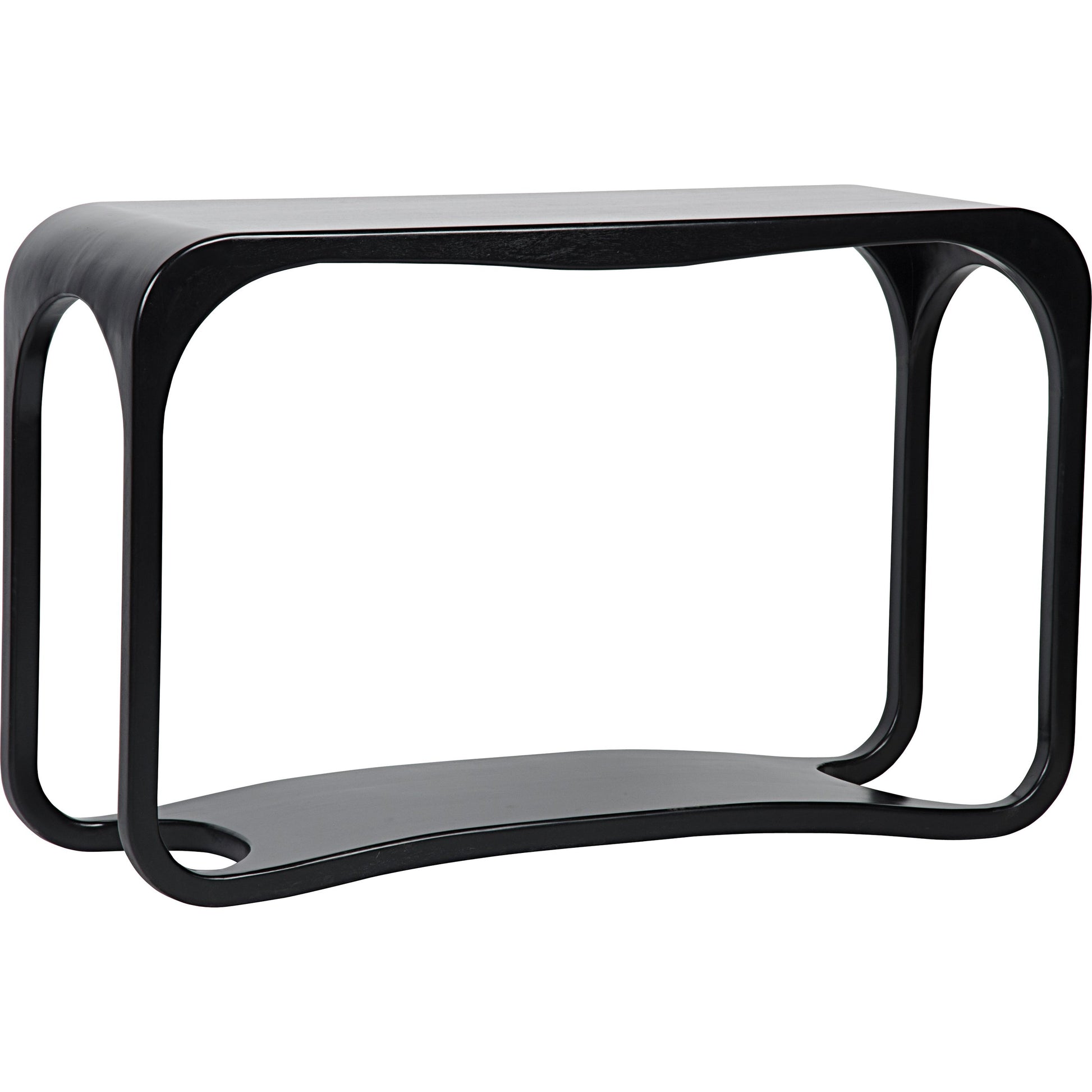 Milena Console by Noir in hand rubbed black. Made from mahogany in a modern style.