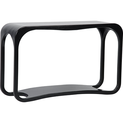 Milena Console by Noir in hand rubbed black. Made from mahogany in a modern style.