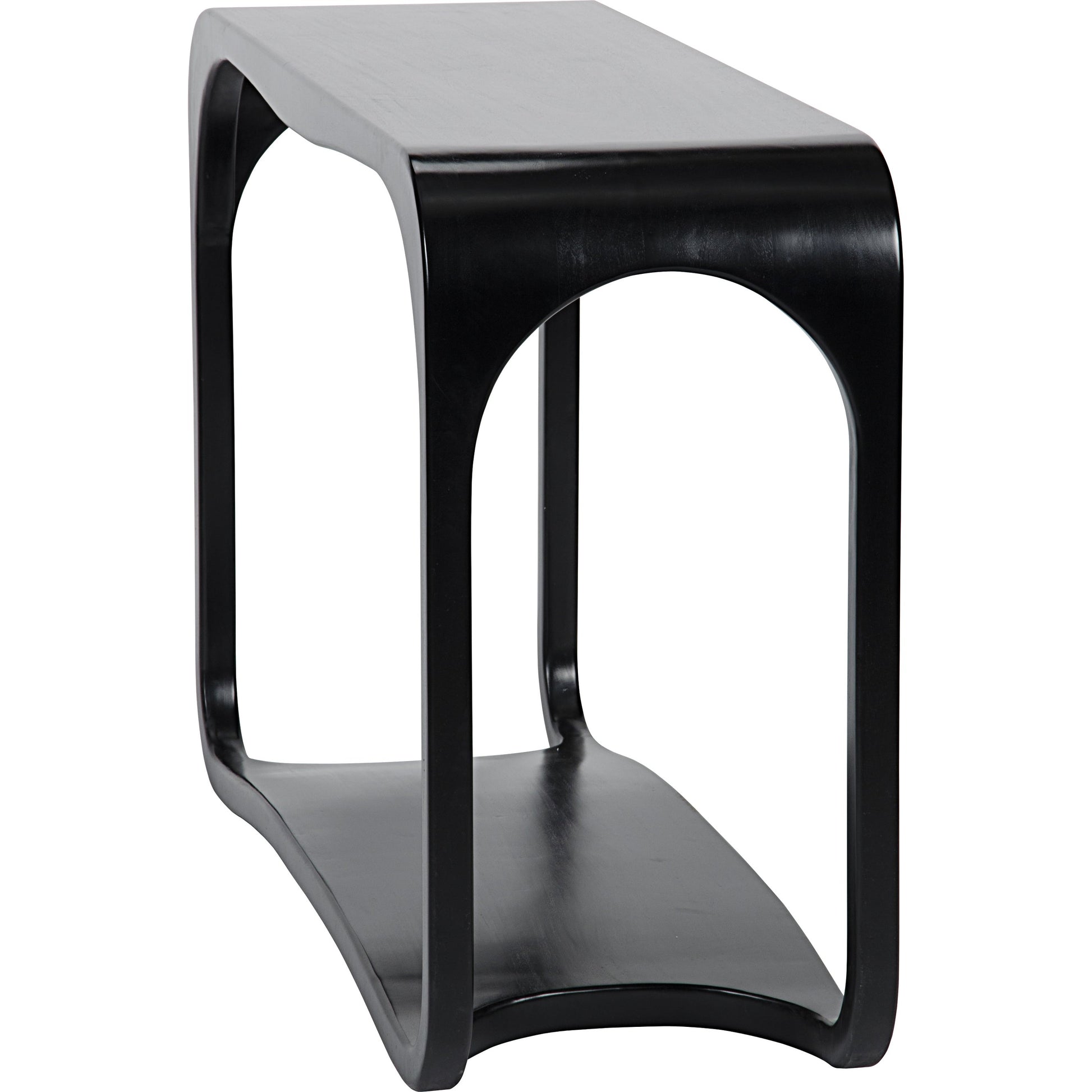 Milena Console by Noir in hand rubbed black. Made from mahogany in a modern style.