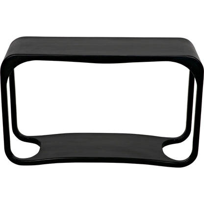 Milena Console by Noir in hand rubbed black. Made from mahogany in a modern style.
