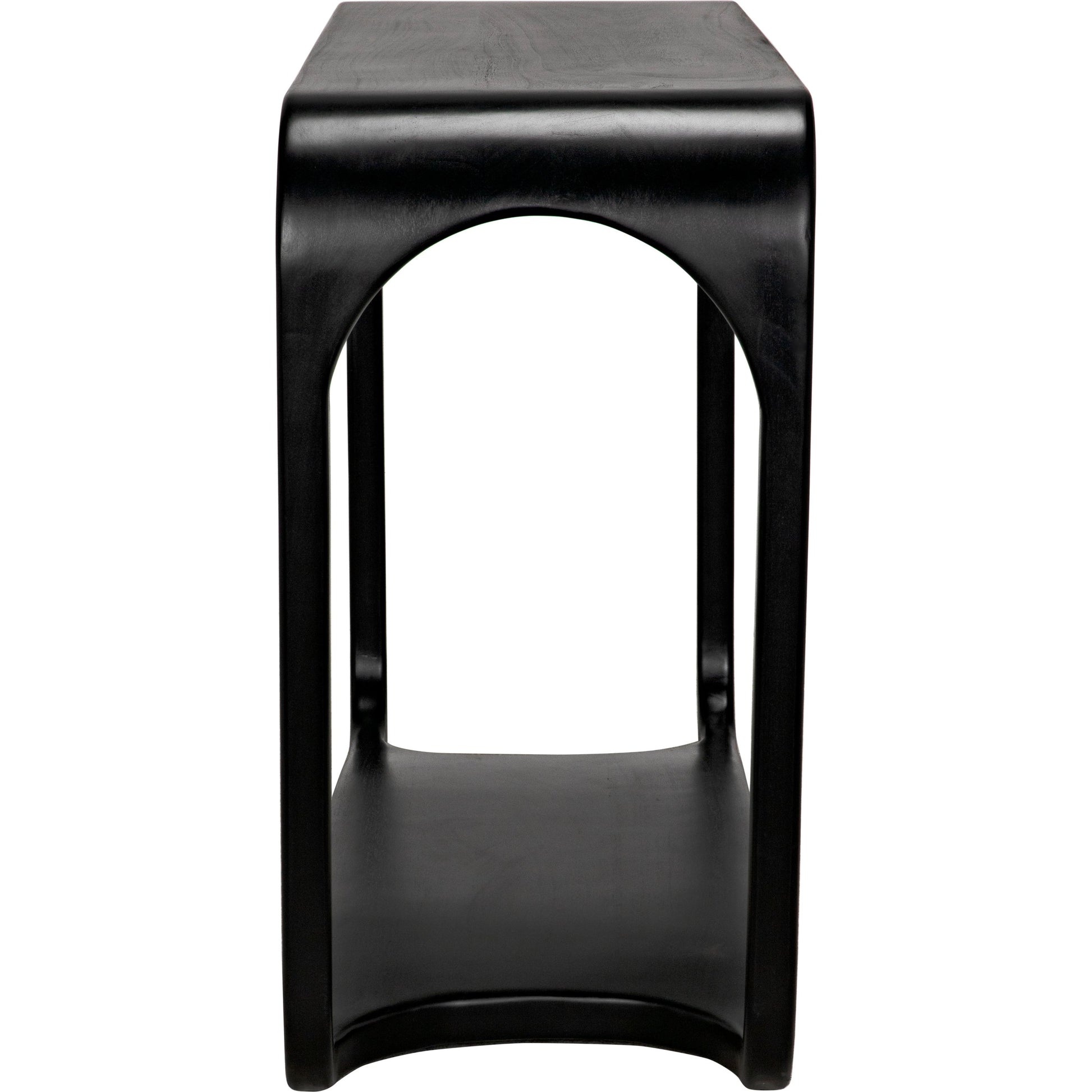 Milena Console by Noir in hand rubbed black. Made from mahogany in a modern style.