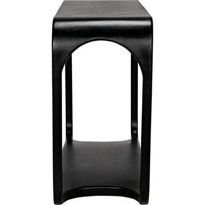 Milena Console by Noir in hand rubbed black. Made from mahogany in a modern style.