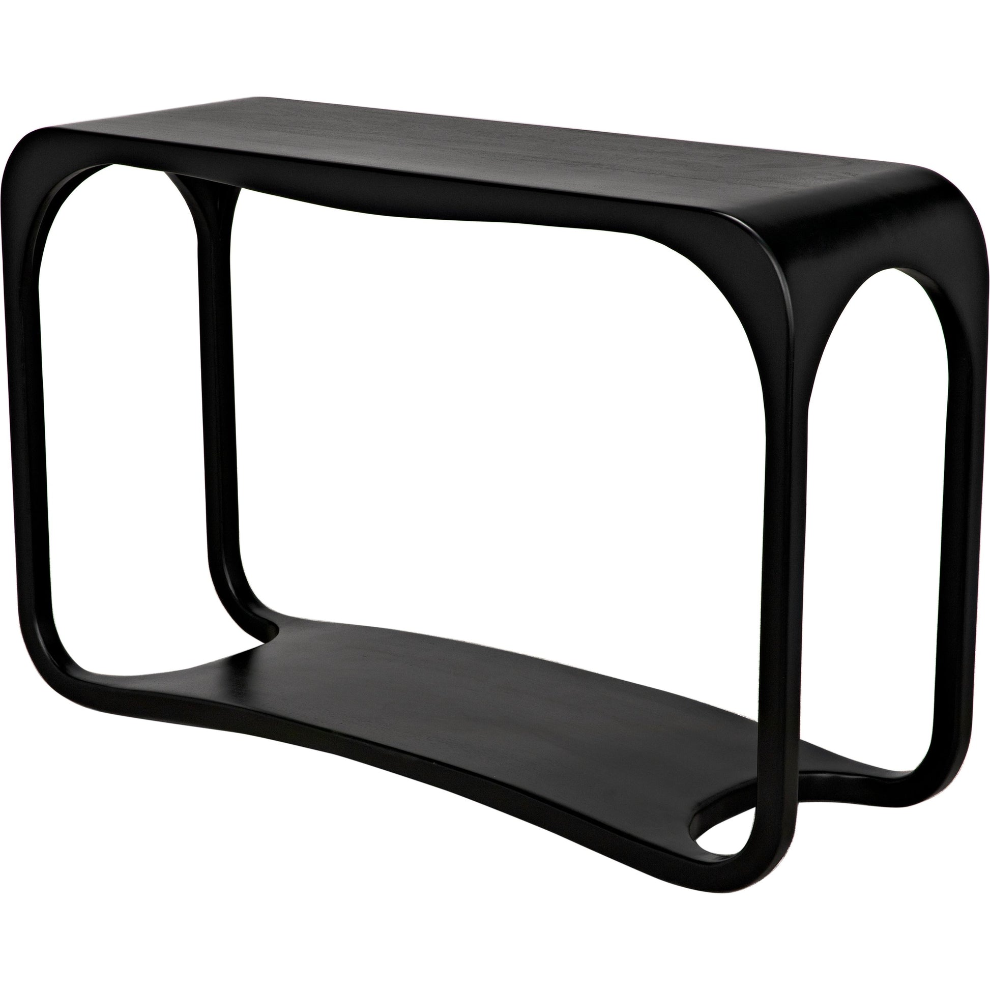 Milena Console by Noir in hand rubbed black. Made from mahogany in a modern style.