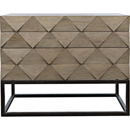 Draco Sideboard with Metal Stand by Noir in washed walnut. Made from walnut in a eclectic & global style.