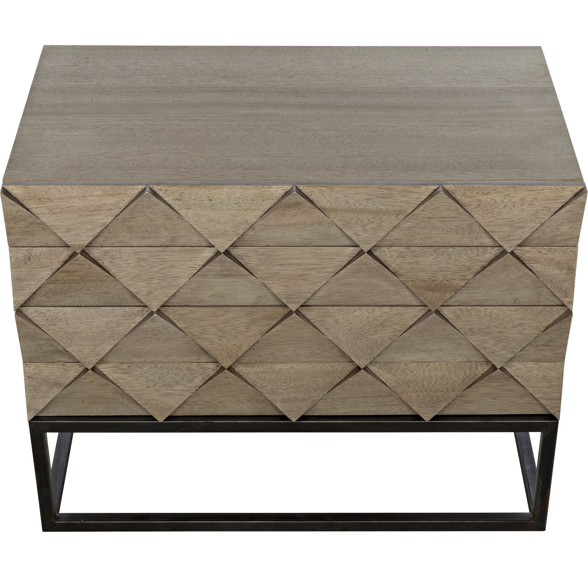 Draco Sideboard with Metal Stand by Noir in washed walnut. Made from walnut in a eclectic & global style.