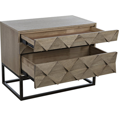 Draco Sideboard with Metal Stand by Noir in washed walnut. Made from walnut in a eclectic & global style.