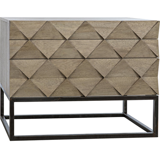 Draco Sideboard with Metal Stand by Noir in washed walnut. Made from walnut in a eclectic & global style.