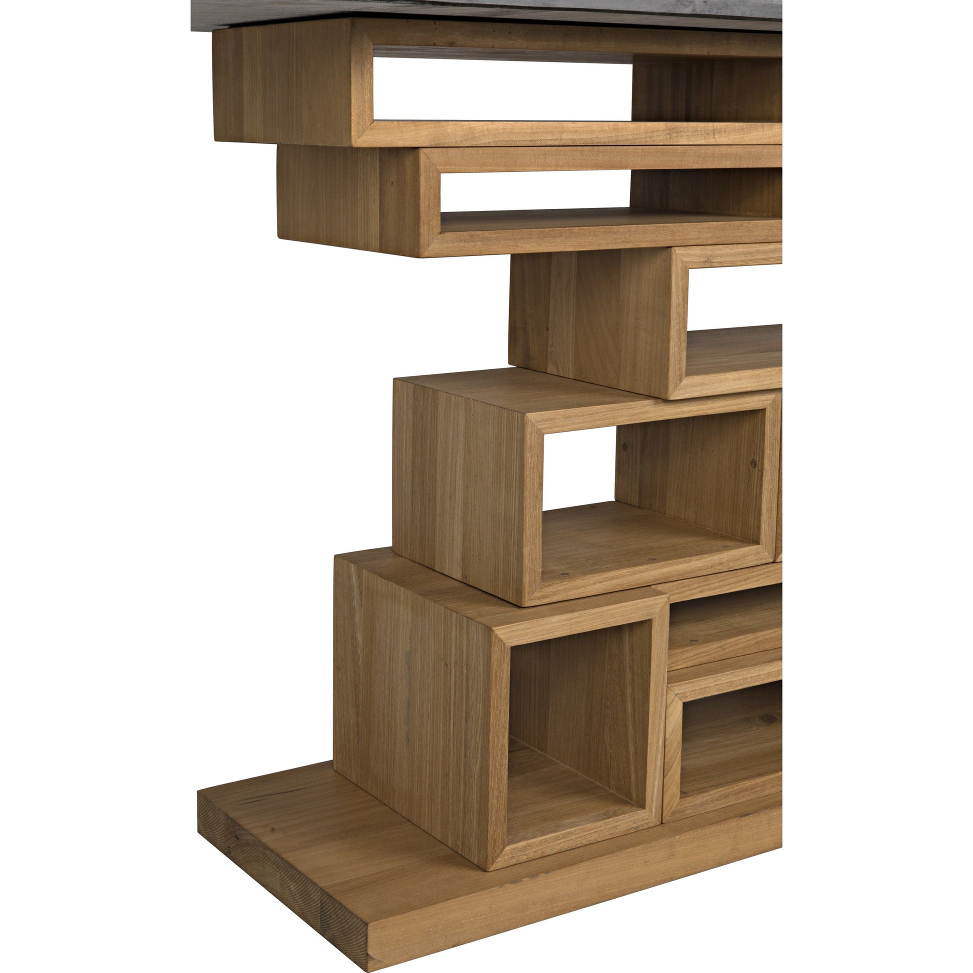 Balin Console by Noir in dark walnut, black marble. Made from walnut, marble in a modern style.