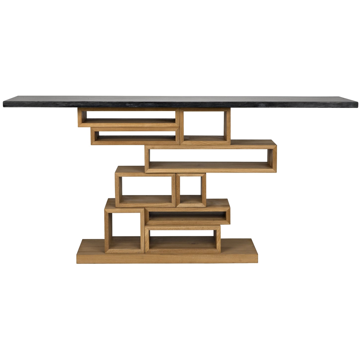 006 SR-707612 | Additional Silo | Balin Console by Noir in dark walnut, black marble. Made from walnut, marble in a modern style.