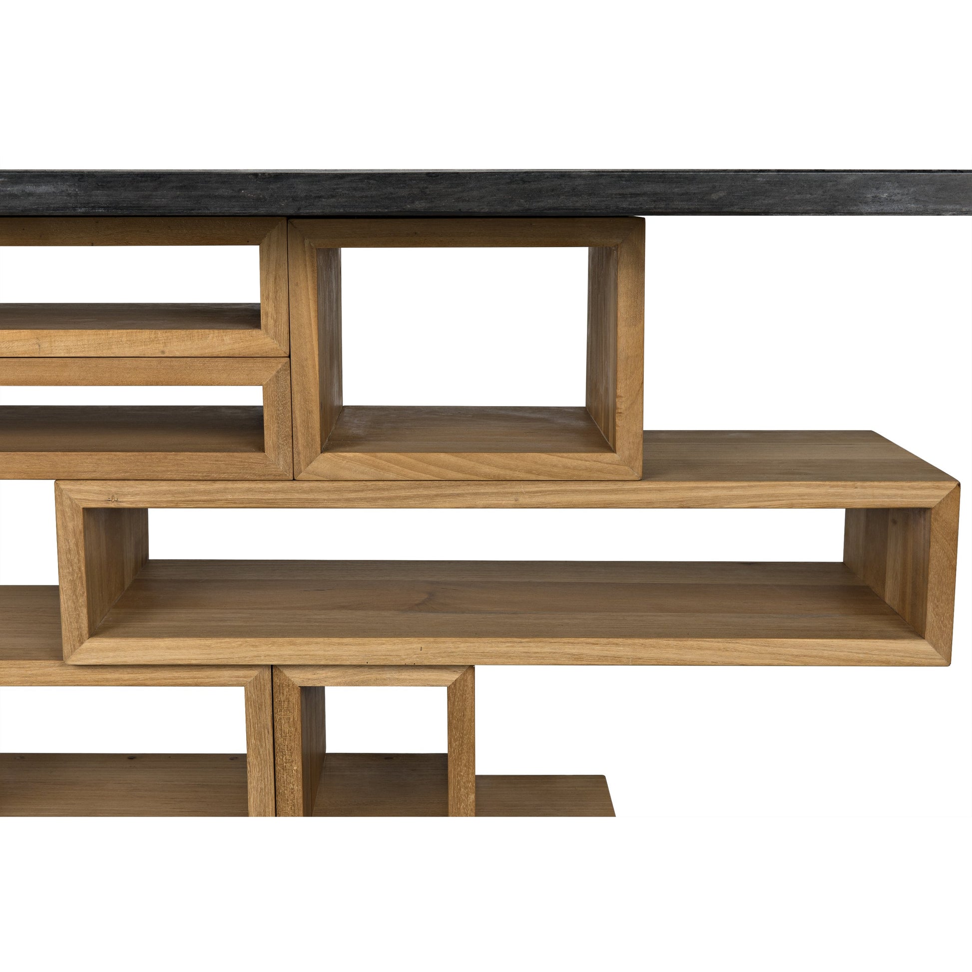 Balin Console by Noir in dark walnut, black marble. Made from walnut, marble in a modern style.