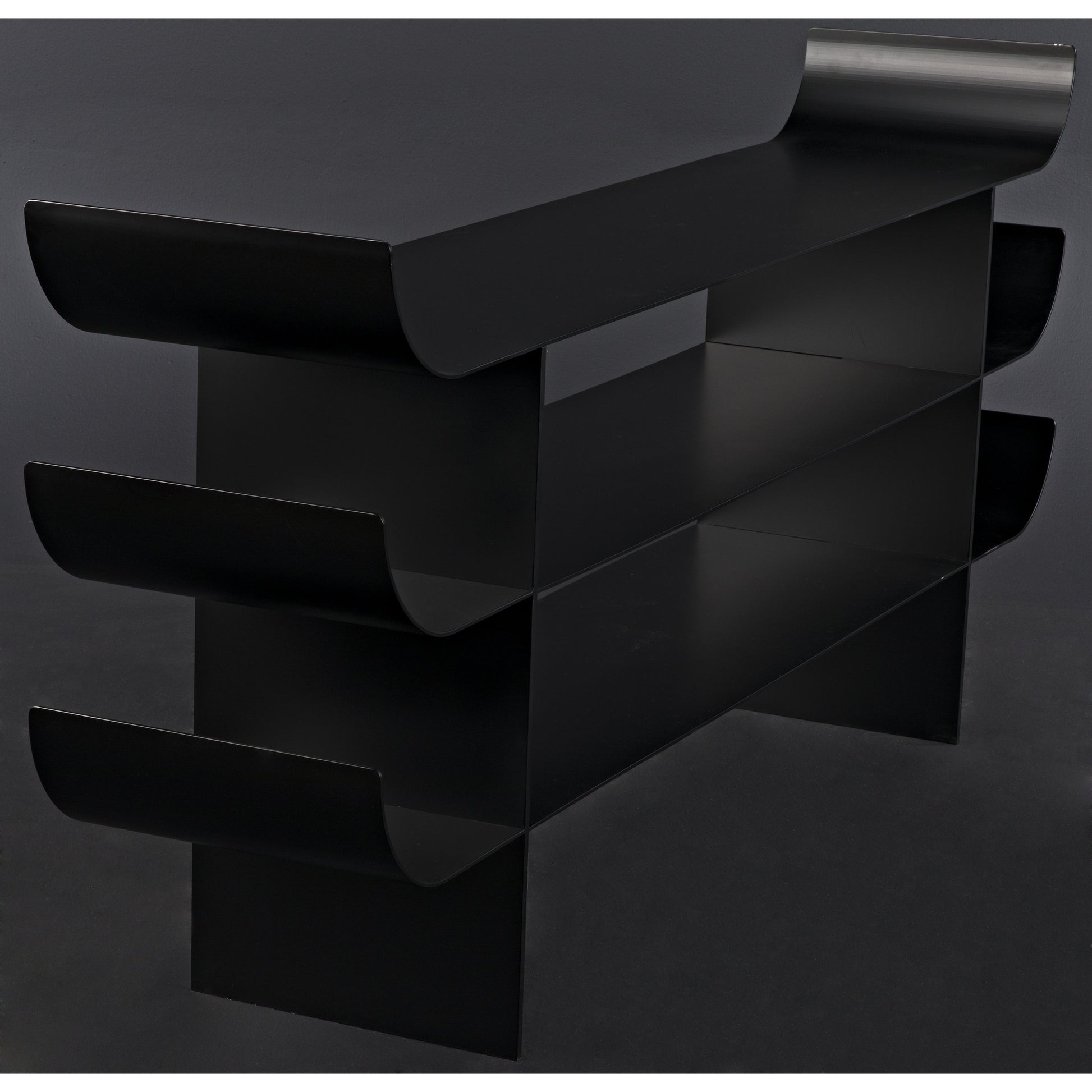 Kyoto Console by Noir in black metal. Made from metal in a eclectic & global style.