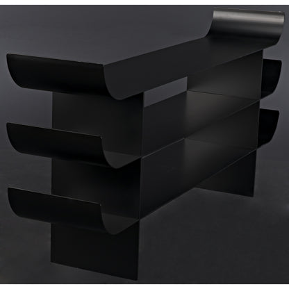 Kyoto Console by Noir in black metal. Made from metal in a eclectic & global style.