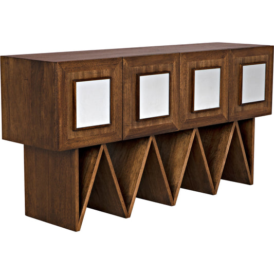 Jean-Michel Sideboard by Noir in dark walnut. Made from walnut and mirror in a modern style.