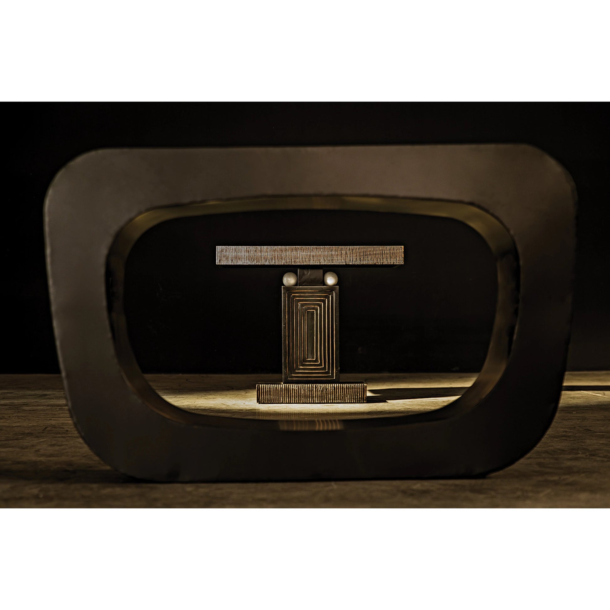 Ponte Console by Noir in matte black. Made from industrial steel in a modern style.