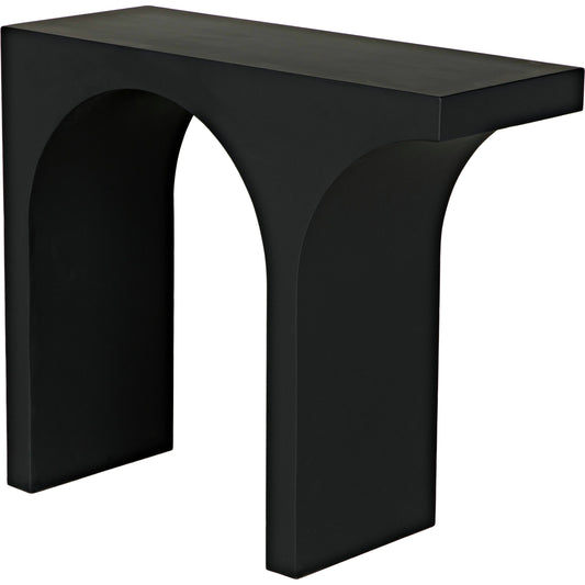Maximus Console Table by Noir in matte black. Made from industrial steel in a modern style.