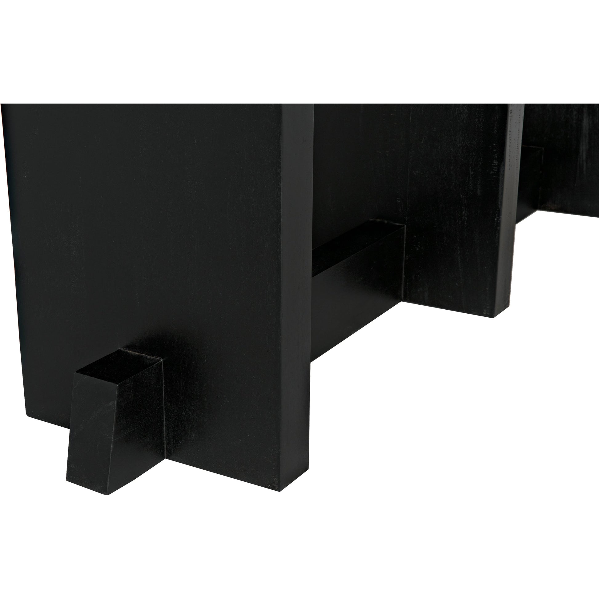 Ando Console by Noir in hand rubbed black. Made from mahogany and glass in a modern style.