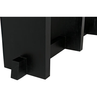 Ando Console by Noir in hand rubbed black. Made from mahogany and glass in a modern style.