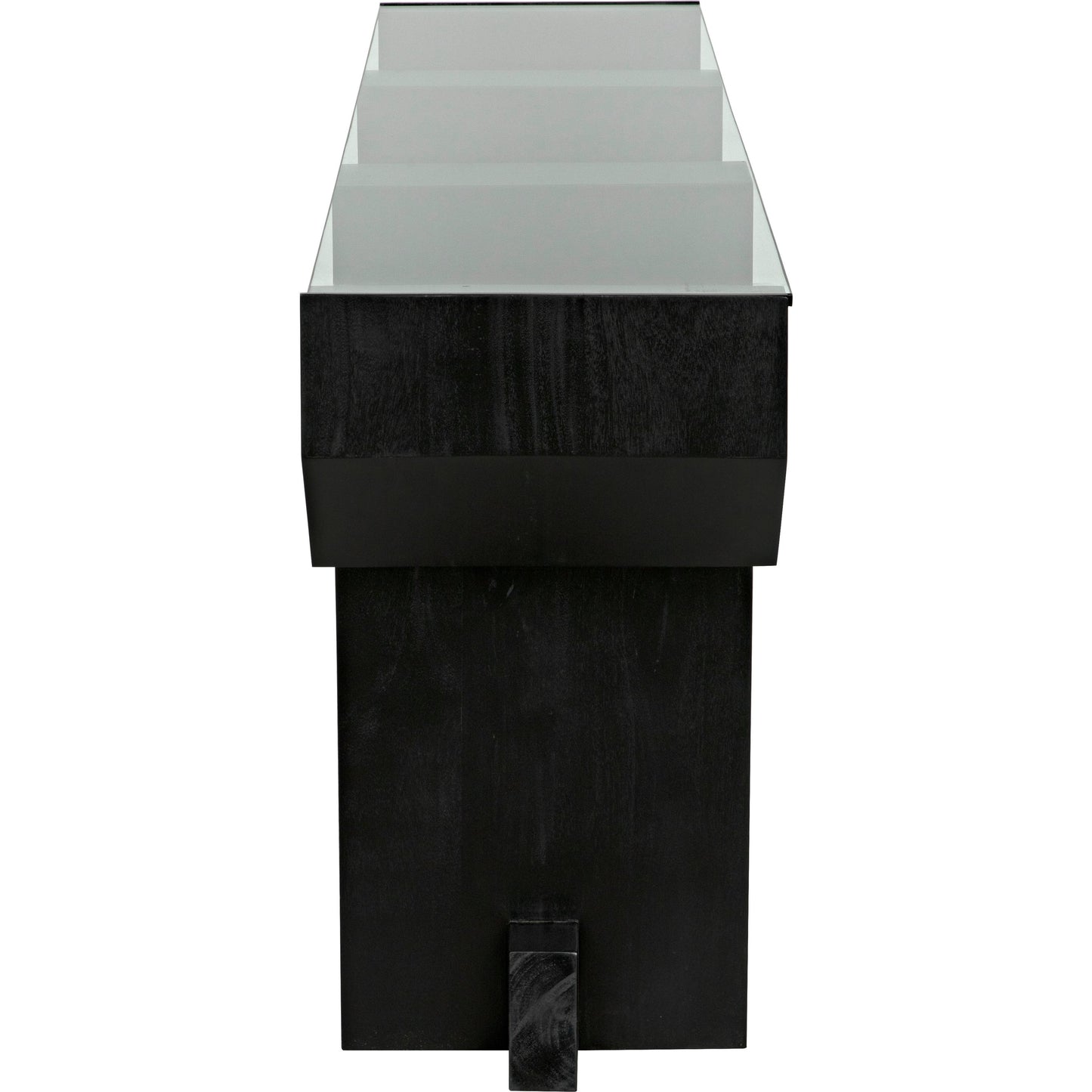 003 SI-1956789 | Additional Silo | Ando Console by Noir in hand rubbed black. Made from mahogany and glass in a modern style.