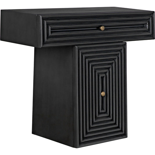 Brice Console by Noir in pale. Made from mahogany and brass pulls in a modern style.