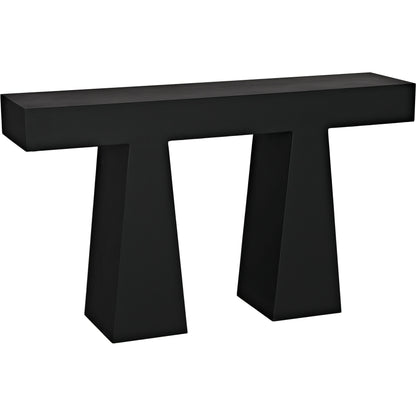 Wendell Console by Noir in matte black. Made from industrial steel in a modern style.