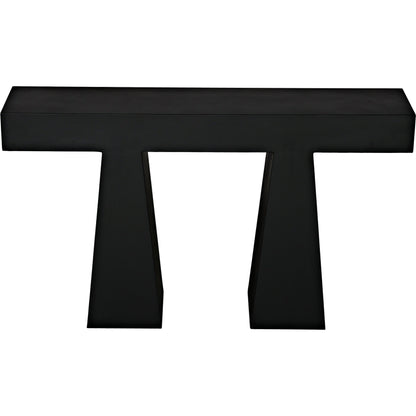 Wendell Console by Noir in matte black. Made from industrial steel in a modern style.