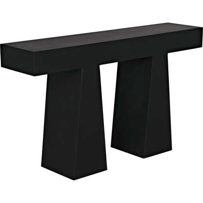Wendell Console by Noir in matte black. Made from industrial steel in a modern style.