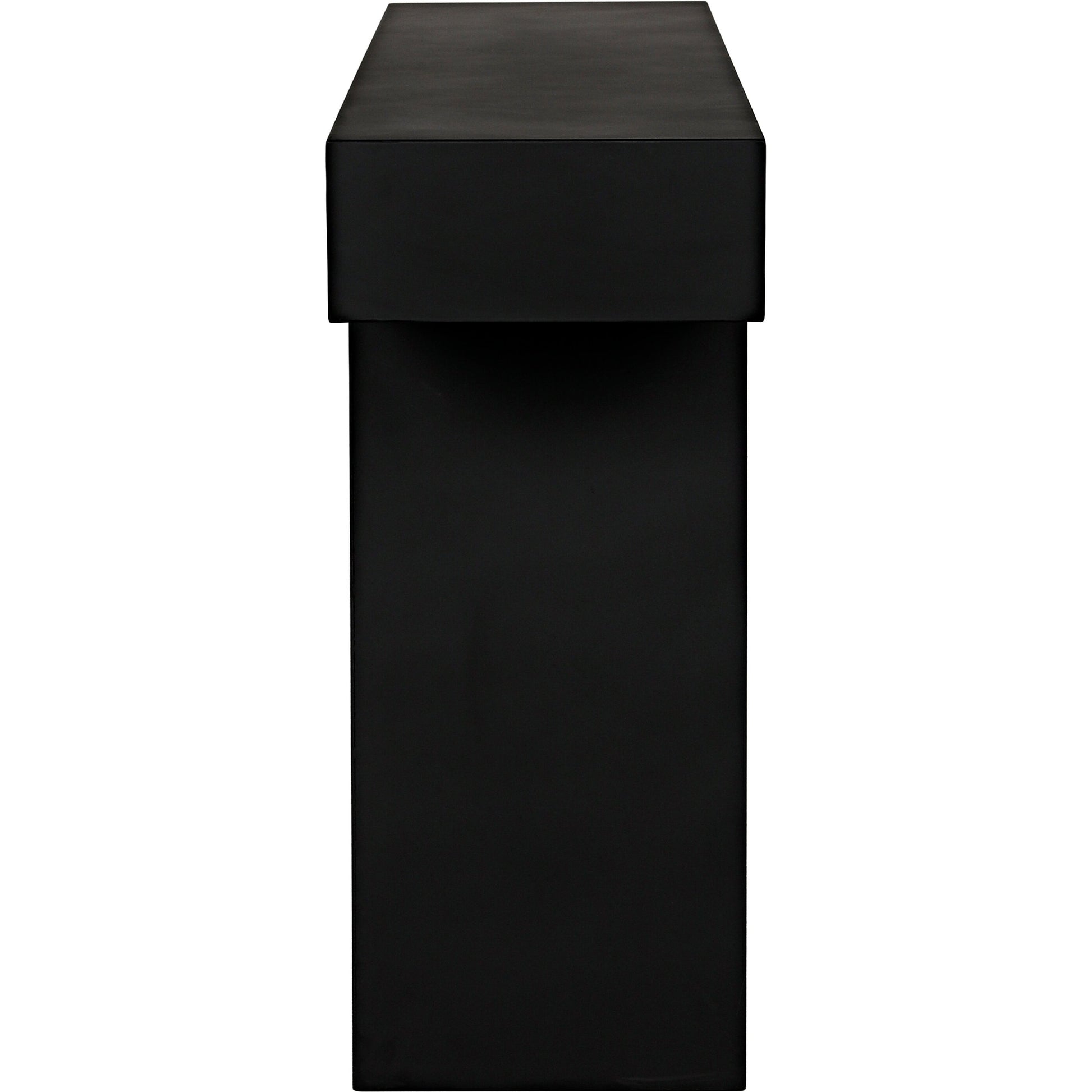 Wendell Console by Noir in matte black. Made from industrial steel in a modern style.