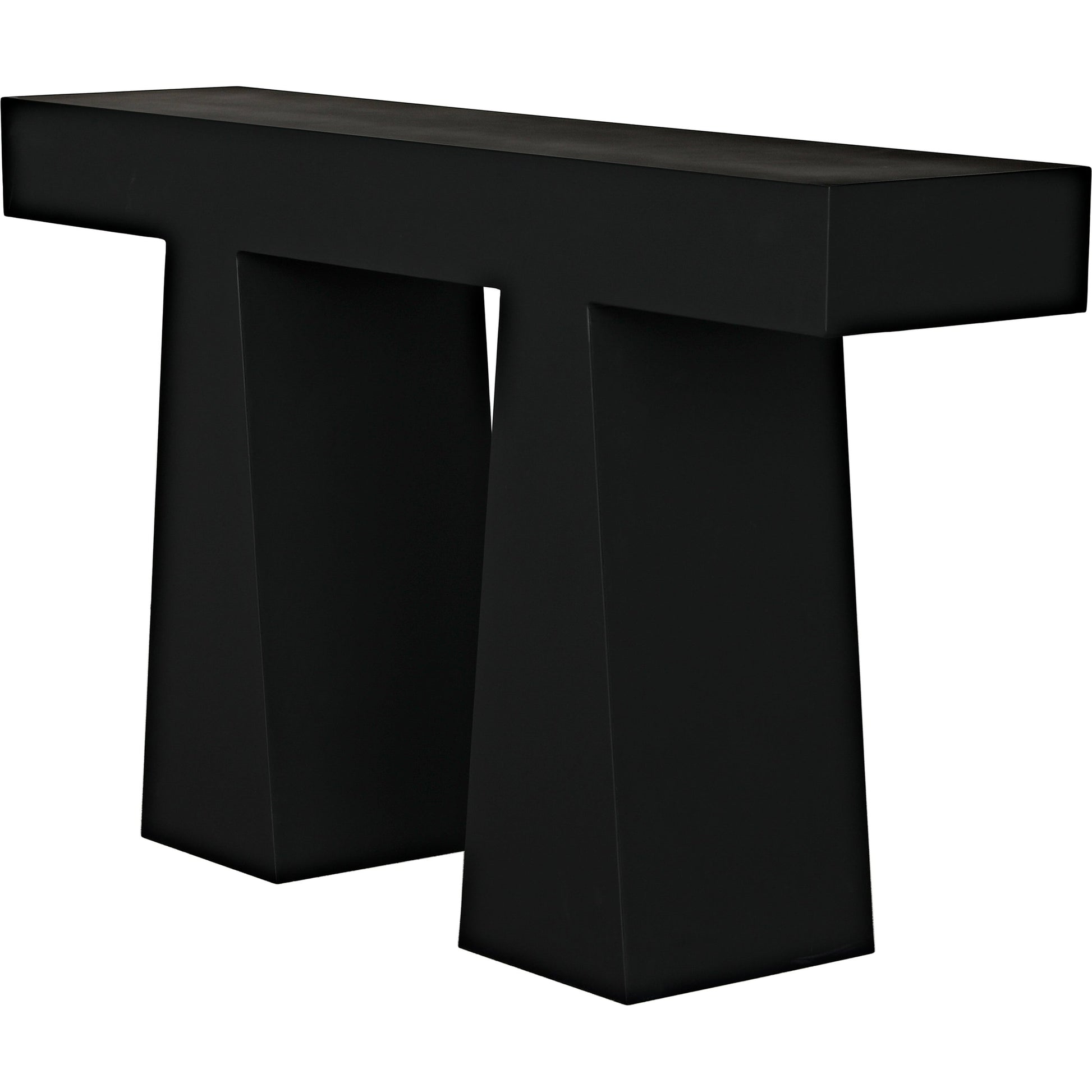 Wendell Console by Noir in matte black. Made from industrial steel in a modern style.