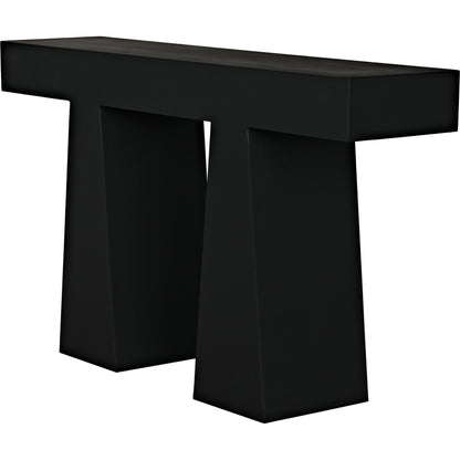 Wendell Console by Noir in matte black. Made from industrial steel in a modern style.