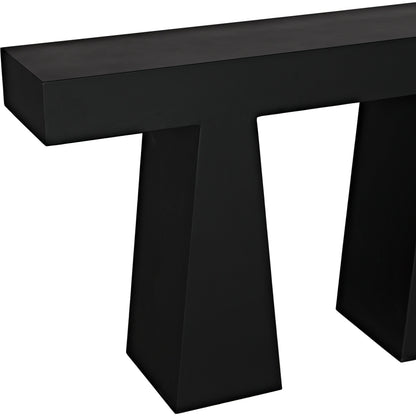 Wendell Console by Noir in matte black. Made from industrial steel in a modern style.