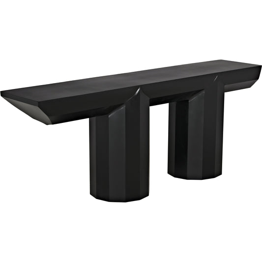 Los Altos Console by Noir in matte black. Made from industrial steel in a modern style.