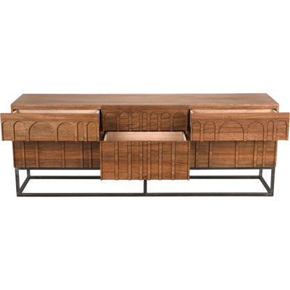 Casanova Sideboard by Noir in dark walnut. Made from walnut and industrial steel in a modern style.