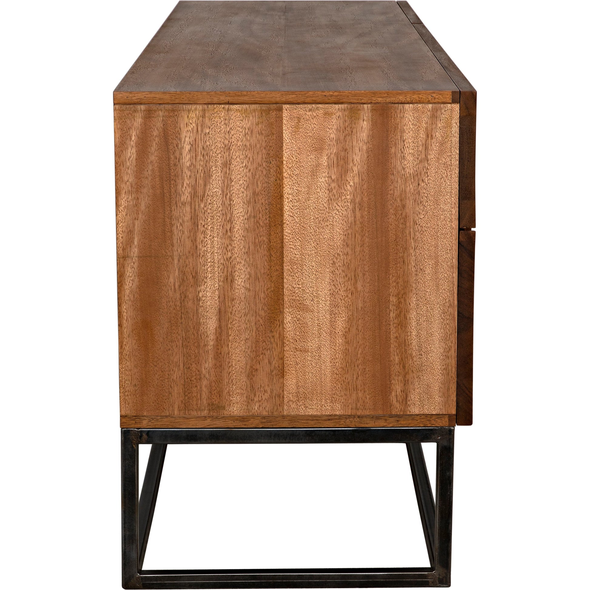Casanova Sideboard by Noir in dark walnut. Made from walnut and industrial steel in a modern style.