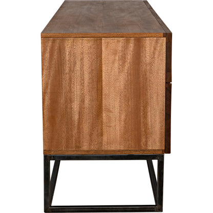 Casanova Sideboard by Noir in dark walnut. Made from walnut and industrial steel in a modern style.