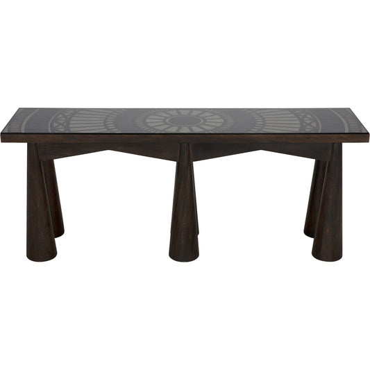 Tutankhamun Console by Noir in ebony walnut. Made from walnut and glass in a modern style.