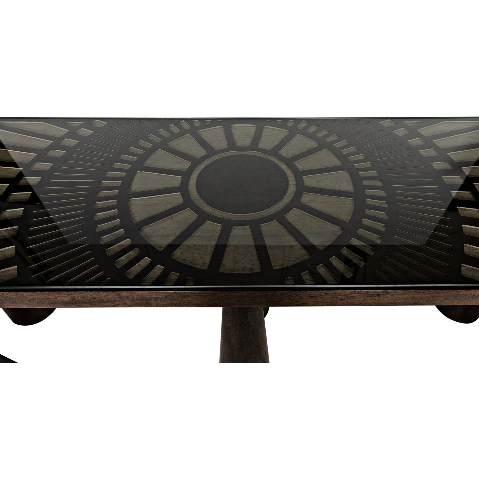 Tutankhamun Console by Noir in ebony walnut. Made from walnut and glass in a modern style.