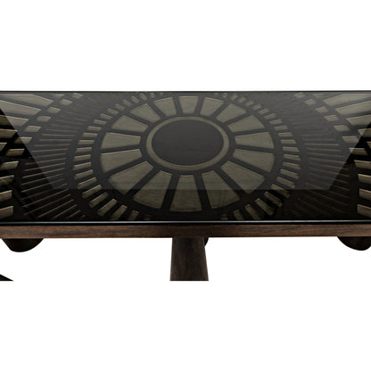 Tutankhamun Console by Noir in ebony walnut. Made from walnut and glass in a modern style.