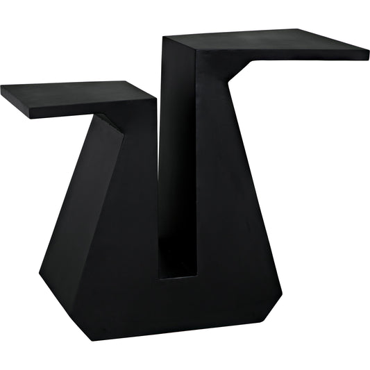 Gaston Console Table by Noir in matte black. Made from industrial steel in a modern style.