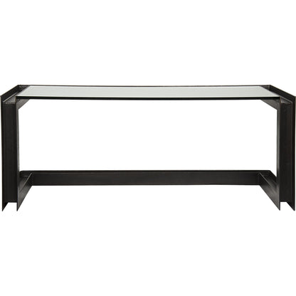 Structure Metal Desk by Noir in metal, glass. Made from metal, glass in a modern style.