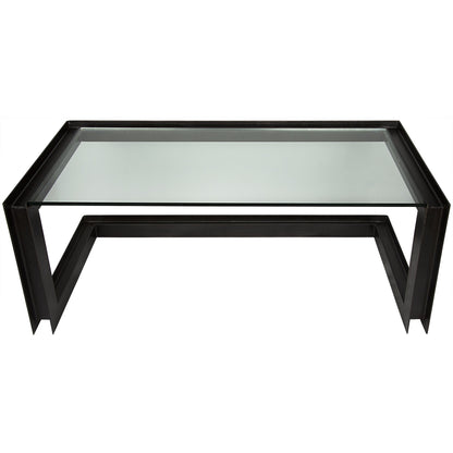 Structure Metal Desk by Noir in metal, glass. Made from metal, glass in a modern style.