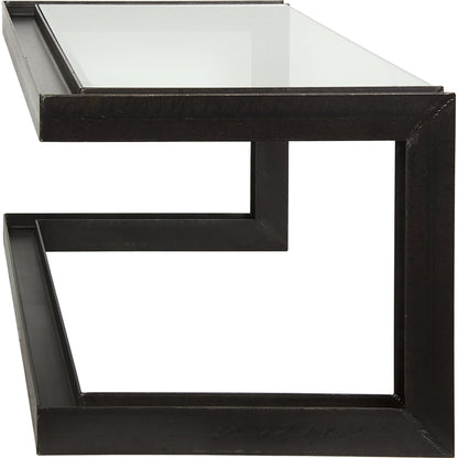 Structure Metal Desk by Noir in metal, glass. Made from metal, glass in a modern style.