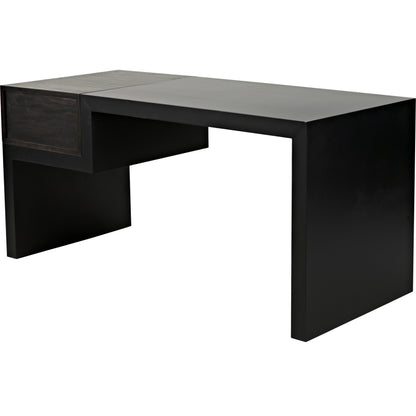 Alvaro Desk by Noir in black metal, ebony walnut. Made from metal, walnut in a modern style.