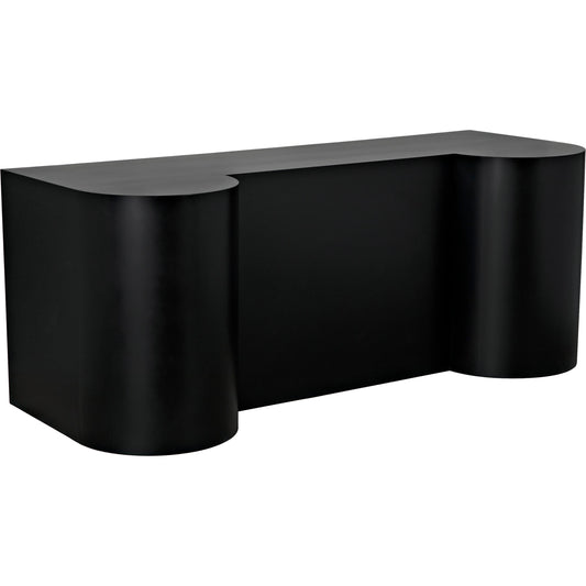 Concierge Desk by Noir in matte black. Made from industrial steel in a modern style.
