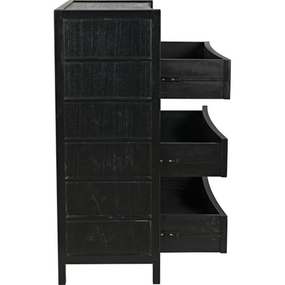 Hampton Tall Boy by Noir. Made from mahogany in a transitional style.