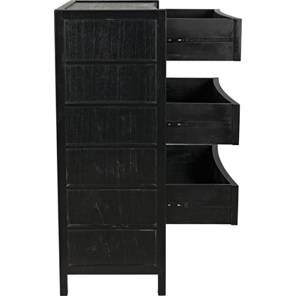 Hampton Tall Boy by Noir. Made from mahogany in a transitional style.
