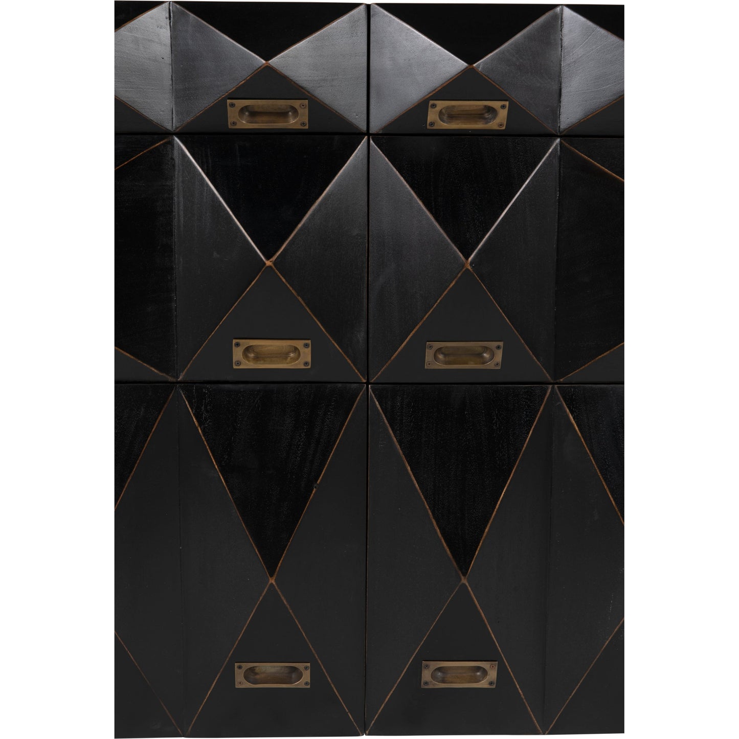 005 SI-1956780 | Closeup | Allegra Dresser by Noir in hand rubbed black. Made from mahogany with brass pulls in a eclectic & global style.