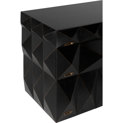 Allegra Dresser by Noir in hand rubbed black. Made from mahogany with brass pulls in a eclectic & global style.
