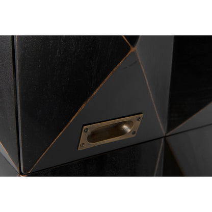Allegra Dresser by Noir in hand rubbed black. Made from mahogany with brass pulls in a eclectic & global style.